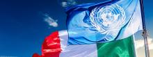 UN and Italian flags