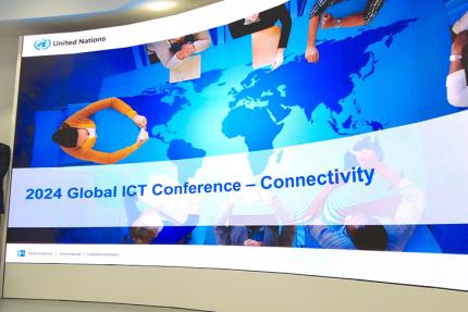 The 2024 Global ICT Conference, featuring the United Nations logo. "Connectivity" is prominently displayed. 